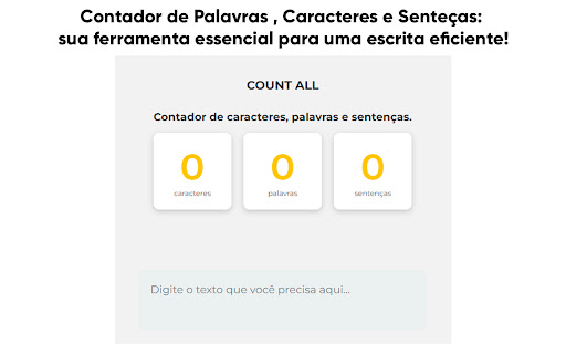 Count All Caracteres|Palavras|Sentenças.  from Chrome web store to be run with OffiDocs Chromium online