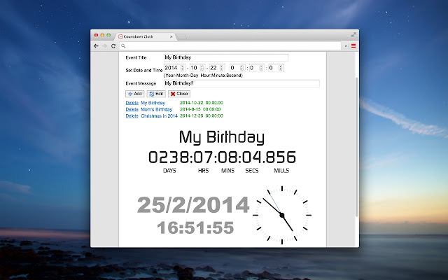 Countdown Clock, Stopwatch with Drive  from Chrome web store to be run with OffiDocs Chromium online