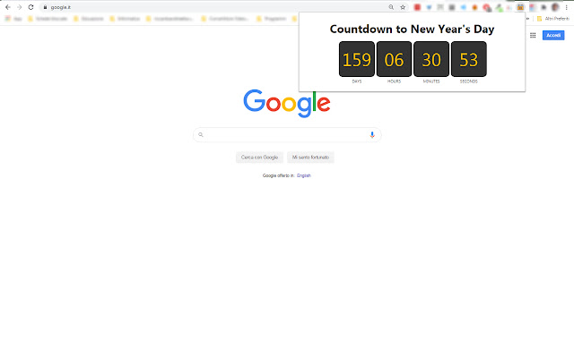 Countdown to New Years Day  from Chrome web store to be run with OffiDocs Chromium online