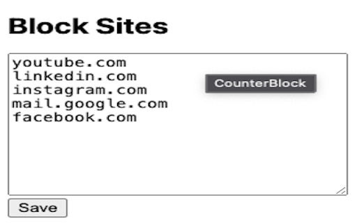 CounterBlock  from Chrome web store to be run with OffiDocs Chromium online