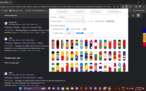 Country Flags Scrollbar  from Chrome web store to be run with OffiDocs Chromium online