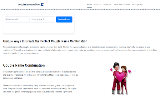 Couple Name Combination  from Chrome web store to be run with OffiDocs Chromium online