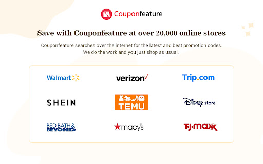 CouponFeature Coupon Finder  from Chrome web store to be run with OffiDocs Chromium online