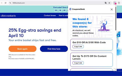 CouponsDesk Deals Finder  from Chrome web store to be run with OffiDocs Chromium online