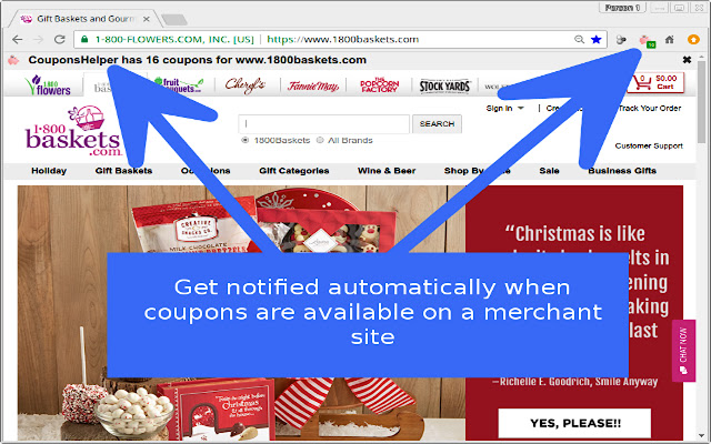 CouponsHelper  from Chrome web store to be run with OffiDocs Chromium online