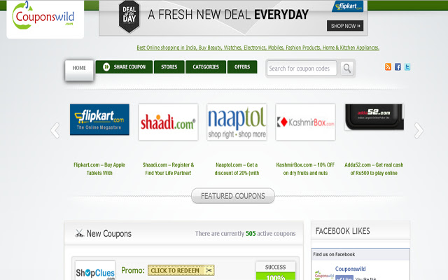 Couponswild :: Free Coupons | Deals | Offers  from Chrome web store to be run with OffiDocs Chromium online