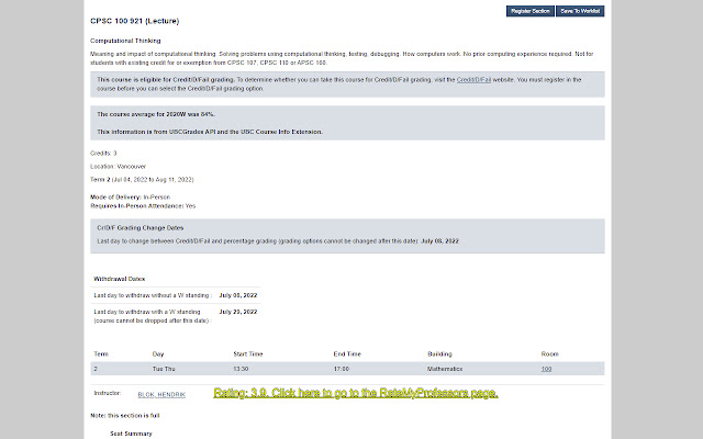 Course Info  from Chrome web store to be run with OffiDocs Chromium online