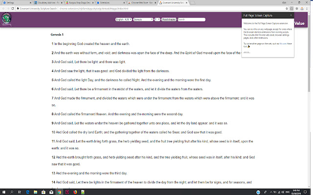 Covenant University Scripture Search  from Chrome web store to be run with OffiDocs Chromium online
