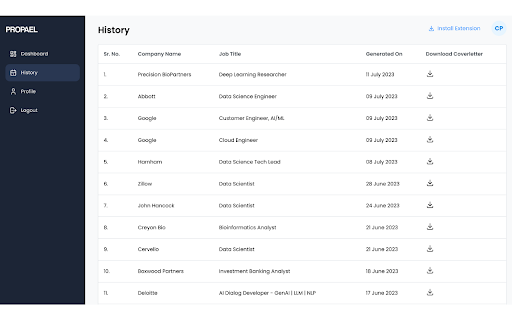 Cover Letter Generator by Propael  from Chrome web store to be run with OffiDocs Chromium online