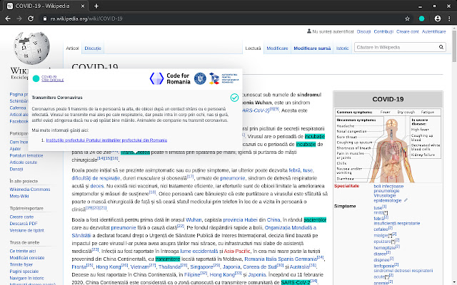 COVID 19 STIRI OFICIALE  from Chrome web store to be run with OffiDocs Chromium online