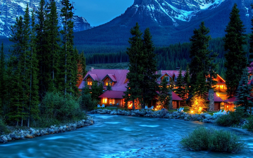 Cozy Lodge by the Rushing River  from Chrome web store to be run with OffiDocs Chromium online