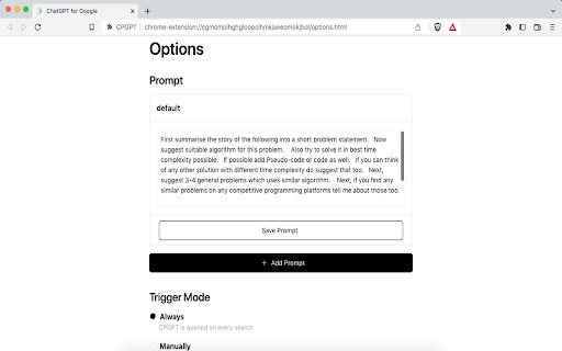 CPGPT Competitive Programming Assistant  from Chrome web store to be run with OffiDocs Chromium online