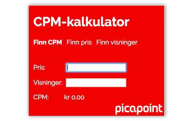 CPM kalkulator  from Chrome web store to be run with OffiDocs Chromium online