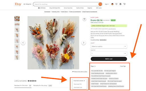 CraftSpy for Etsy sellers  from Chrome web store to be run with OffiDocs Chromium online