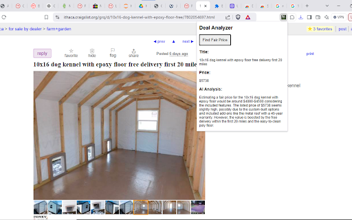 Craigslist Fair Pricer  from Chrome web store to be run with OffiDocs Chromium online