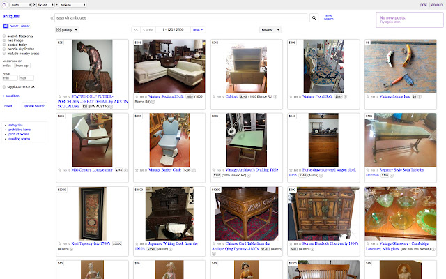 CraigsList: New Views  from Chrome web store to be run with OffiDocs Chromium online