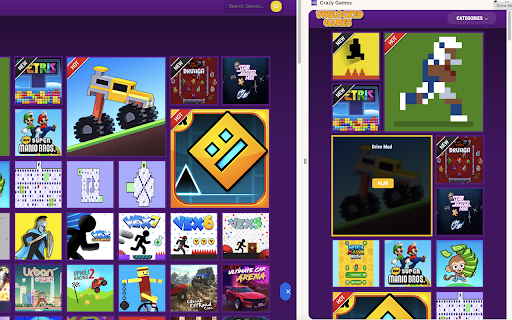 Crazy Games  from Chrome web store to be run with OffiDocs Chromium online