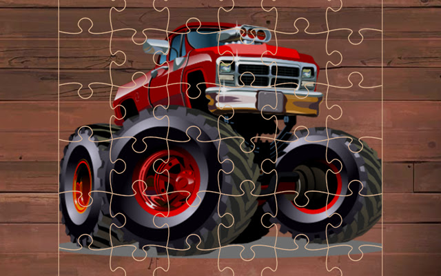 Crazy Monster Trucks Puzzle Game  from Chrome web store to be run with OffiDocs Chromium online