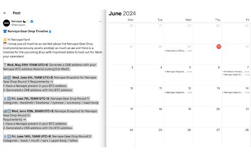 Create Calendar Event By Selecting Text With AI  from Chrome web store to be run with OffiDocs Chromium online