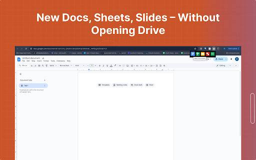 Create google doc for chrome  from Chrome web store to be run with OffiDocs Chromium online