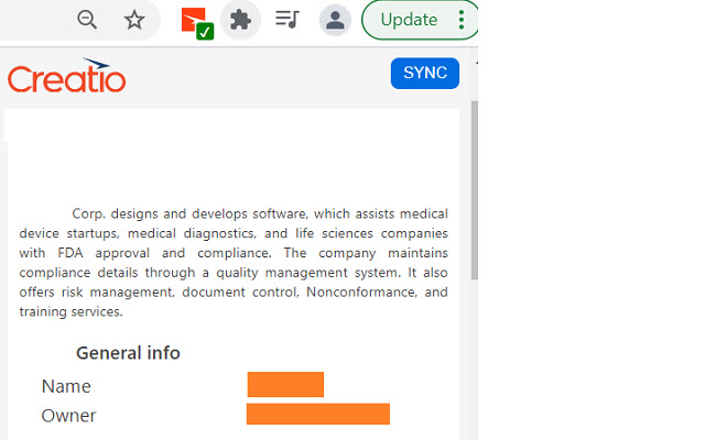 Creatio  from Chrome web store to be run with OffiDocs Chromium online