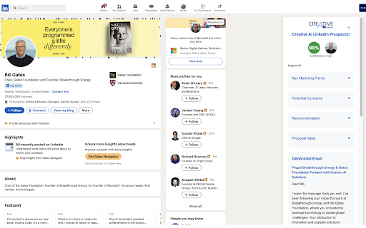 Creative AI LinkedIn Prospector  from Chrome web store to be run with OffiDocs Chromium online