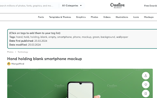Creative Helper tool for creativemarket.com  from Chrome web store to be run with OffiDocs Chromium online