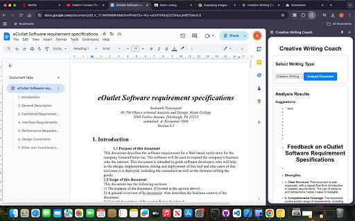 Creative Writing Coach  from Chrome web store to be run with OffiDocs Chromium online