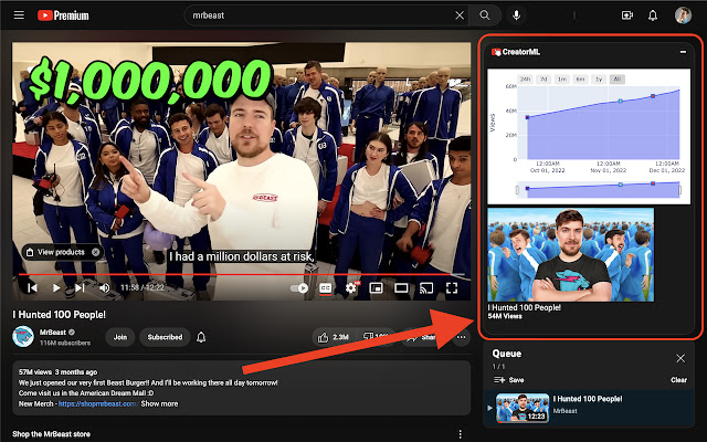 CreatorML for YouTube  from Chrome web store to be run with OffiDocs Chromium online