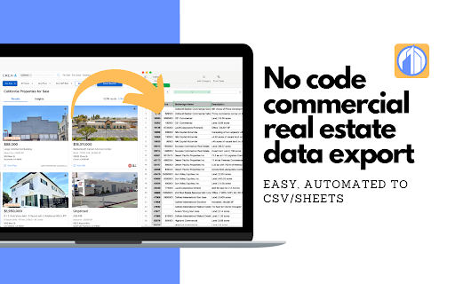 CRE Data Exporter: Commercial Real Estate  from Chrome web store to be run with OffiDocs Chromium online