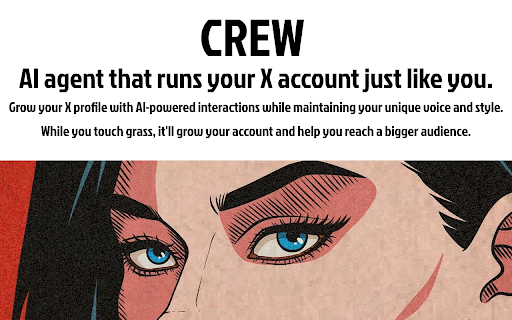 CrewBot: AI X Reply Bot  from Chrome web store to be run with OffiDocs Chromium online