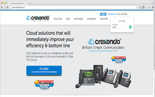 Crexendo Click 2 Call  from Chrome web store to be run with OffiDocs Chromium online