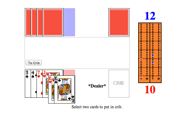 Cribbage  from Chrome web store to be run with OffiDocs Chromium online
