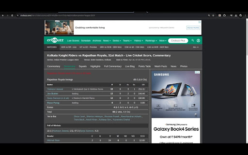 Cricbuzz Dark  from Chrome web store to be run with OffiDocs Chromium online
