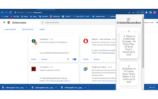 CricketBuzz  from Chrome web store to be run with OffiDocs Chromium online