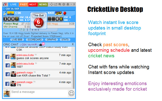 Cricwaves Desktop App  from Chrome web store to be run with OffiDocs Chromium online