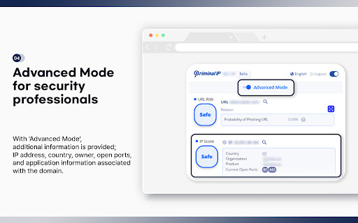 Criminal IP: AI based Phishing Link Checker  from Chrome web store to be run with OffiDocs Chromium online