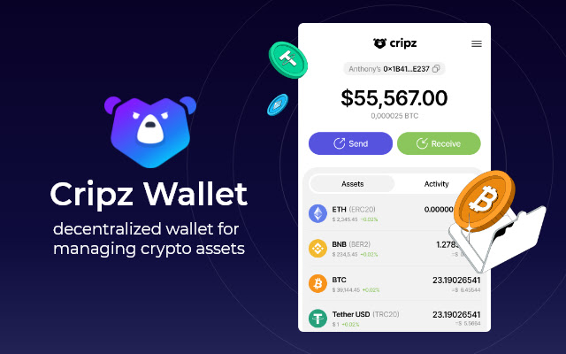 Cripz Wallet  from Chrome web store to be run with OffiDocs Chromium online