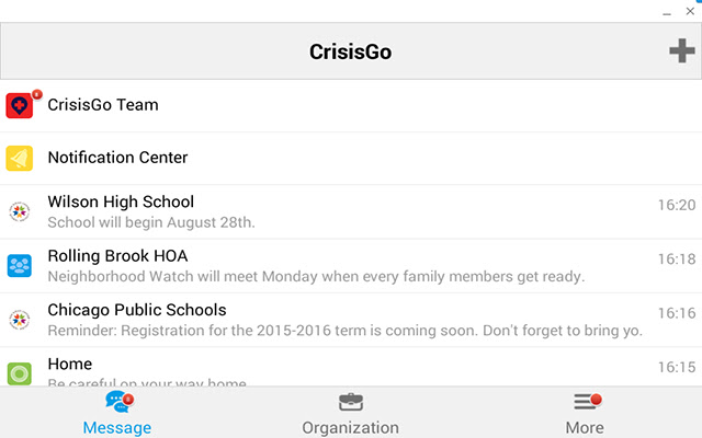 CrisisGo  from Chrome web store to be run with OffiDocs Chromium online