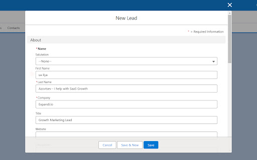 CRM Integration with LinkedIn for Salesforce  from Chrome web store to be run with OffiDocs Chromium online