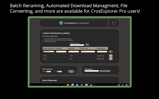 CrosExplorer Expand the ChromeOS Files app!  from Chrome web store to be run with OffiDocs Chromium online