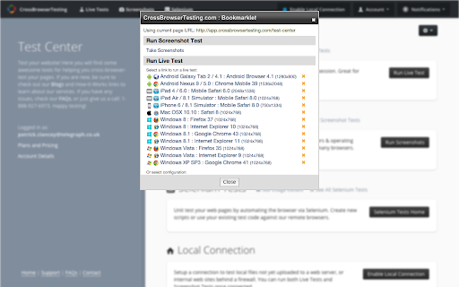 CrossBrowserTesting Test Launcher  from Chrome web store to be run with OffiDocs Chromium online