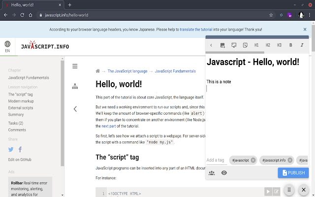 Crossnote  from Chrome web store to be run with OffiDocs Chromium online