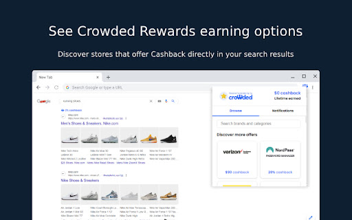 Crowded Rewards  from Chrome web store to be run with OffiDocs Chromium online