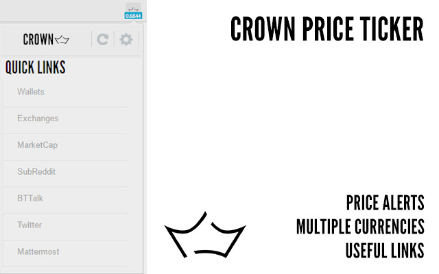 Crown (CRW) Price Ticker  from Chrome web store to be run with OffiDocs Chromium online