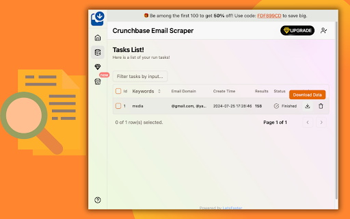 Crunchbase Email Scraper  from Chrome web store to be run with OffiDocs Chromium online