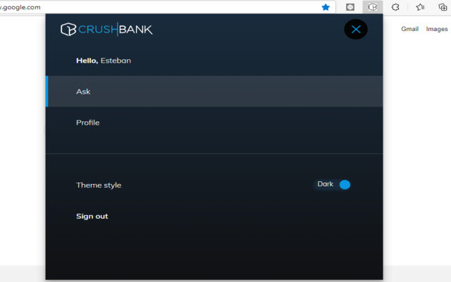 Crushbank Extension  from Chrome web store to be run with OffiDocs Chromium online