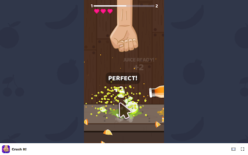 Crush It! Start your juice factory and crush fruits with your fists!  from Chrome web store to be run with OffiDocs Chromium online