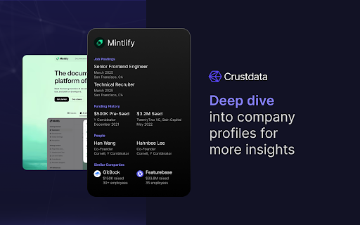 Crustdata Company Profile  from Chrome web store to be run with OffiDocs Chromium online