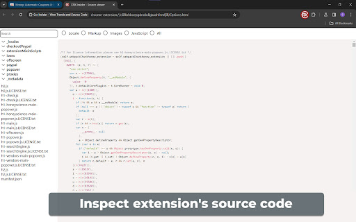 Crx Insider View Trends and Source Code  from Chrome web store to be run with OffiDocs Chromium online